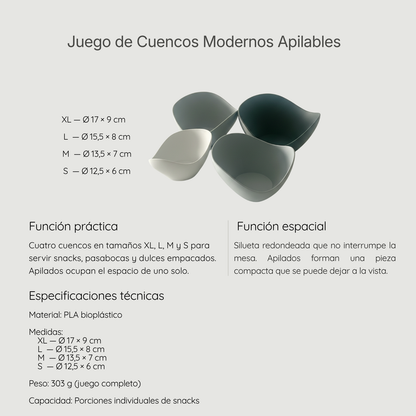 Juego de Cuencos Modernos Apilables