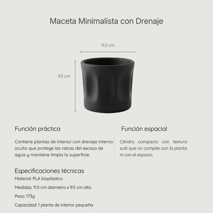 Maceta Minimalista con Drenaje