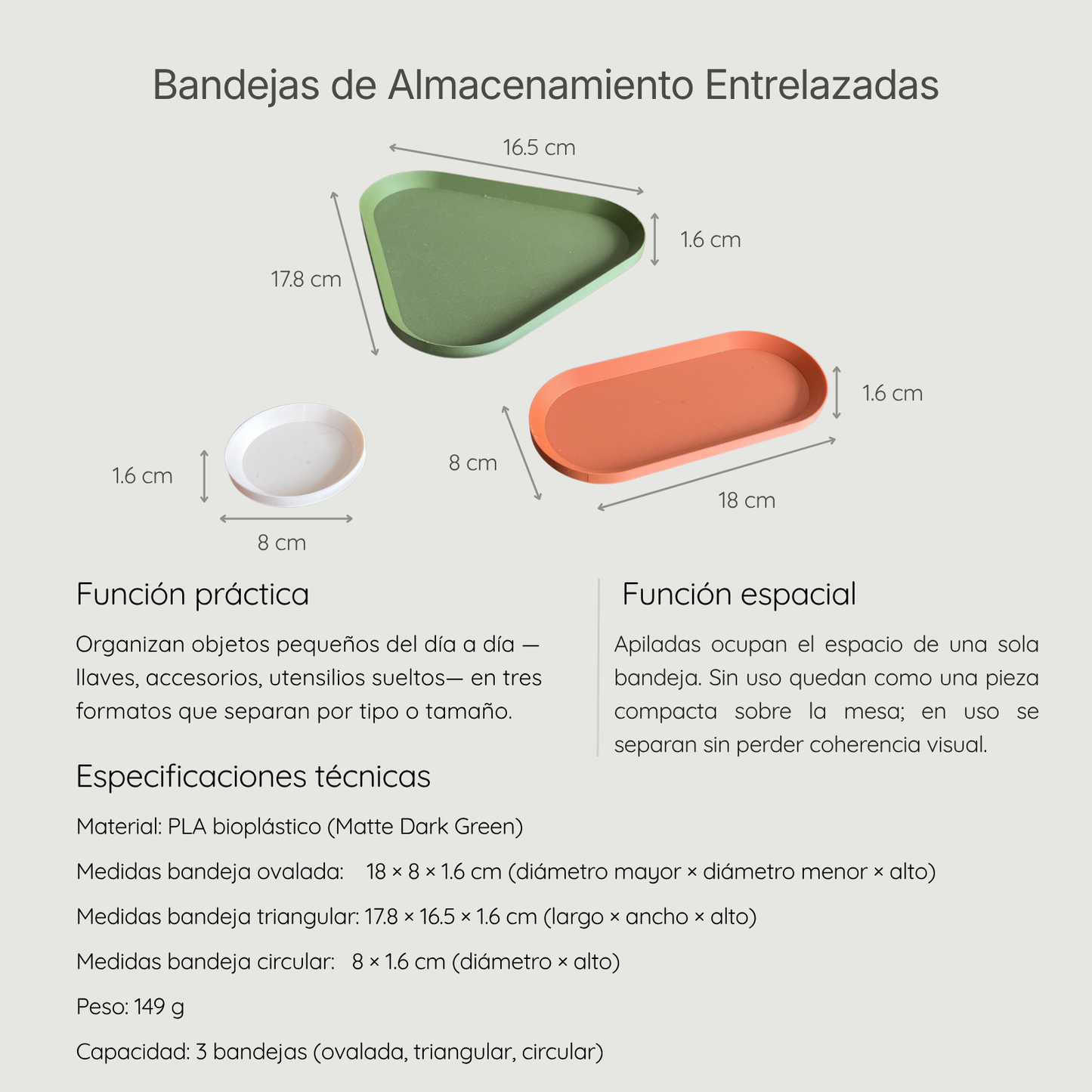 Bandejas de Almacenamiento Entrelazadas