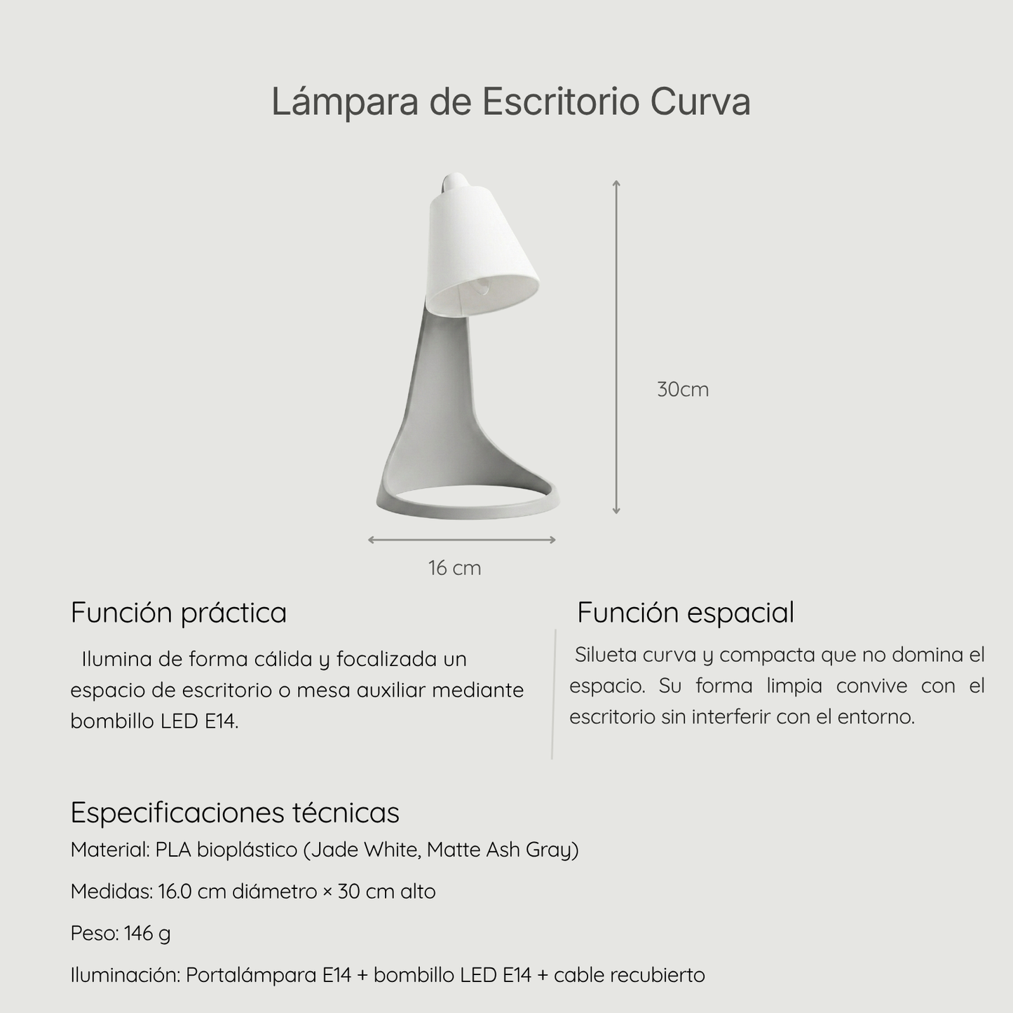 Lámpara de Escritorio Curva