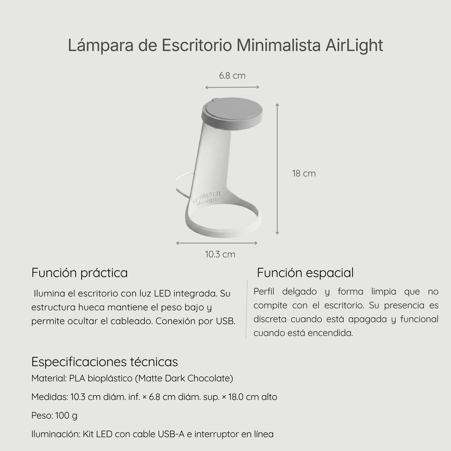Lámpara de Escritorio Minimalista AirLight